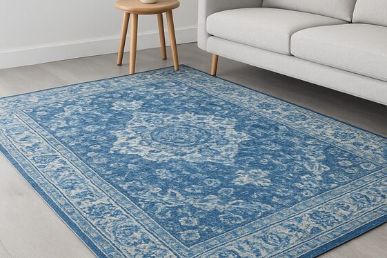 Combining Blue Rugs with Grey Flooring for Contrast illustration