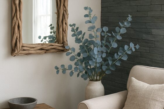 Blending Nature-Inspired Blue and Grey Elements for Calmness illustration