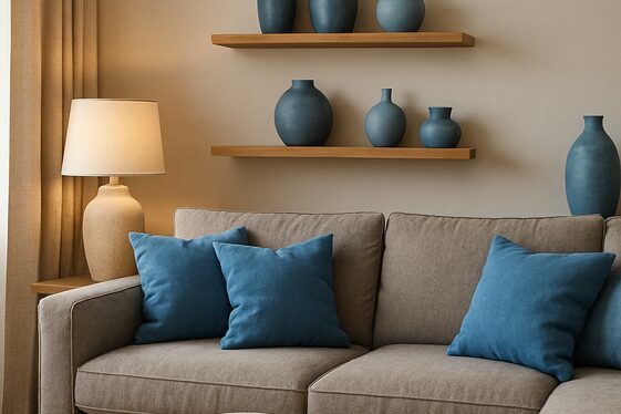 Mixing Warm Grey with Cool Blue Tones for Balance illustration
