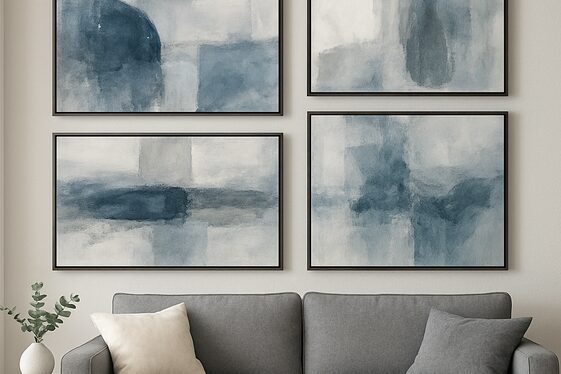 Choosing Blue and Grey Artworks for Visual Interest illustration