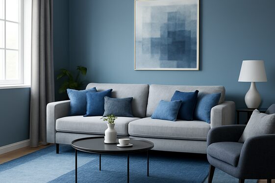 Layering Different Shades of Blue and Grey for a Dynamic Look illustration