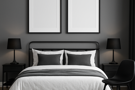Gray Walls Paired with Black Accents for a Dramatic Touch illustration