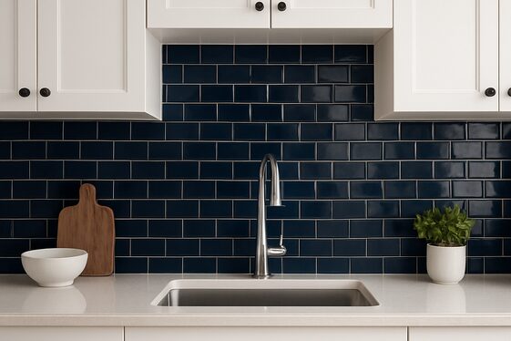 Install Dark Blue Subway Tiles for a Classic Twist illustration