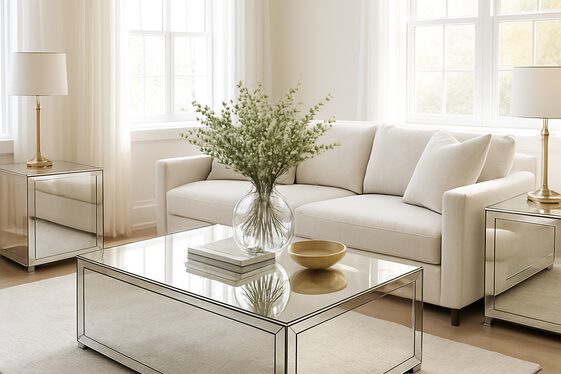Incorporate Mirrored Furniture to Reflect Light illustration