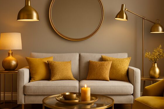 Metallic Touches with Yellow: Gold and Brass Accents illustration