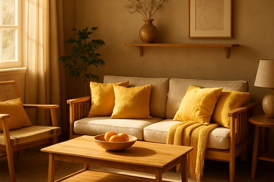 Yellow and Natural Wood: Bringing Warmth & Earthiness illustration
