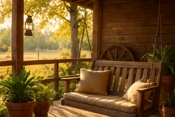 Open-Air Porch with Swing illustration