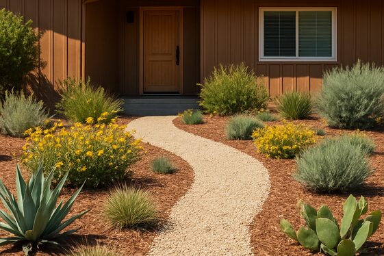 Low-Maintenance Xeriscape Landscaping illustration