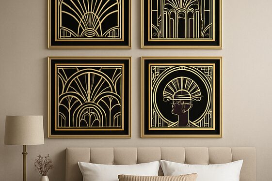Introduce Bold Artwork with Deco Motifs illustration