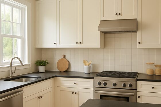 Combining Dark Countertops with Light Cabinets for Contrast illustration