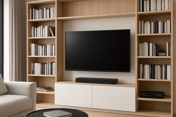 Bookshelves Combined with Media Centers illustration