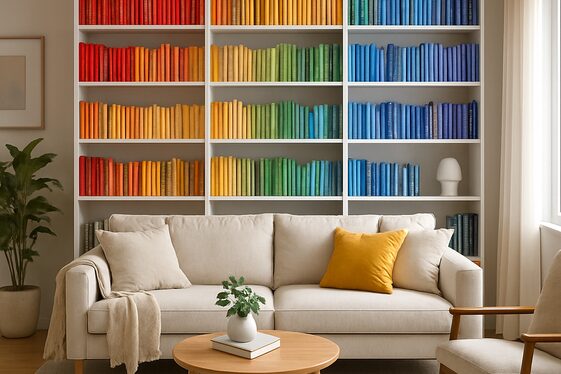 Color-Coded Bookshelves for Visual Appeal illustration