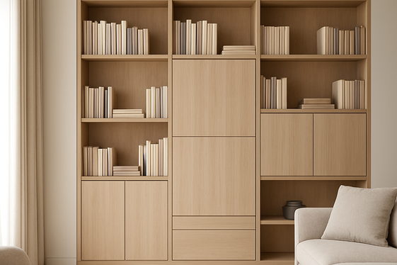 Bookshelves with Hidden Storage Compartments illustration