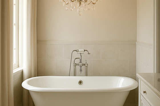 Chandelier Statements in the Bathroom illustration