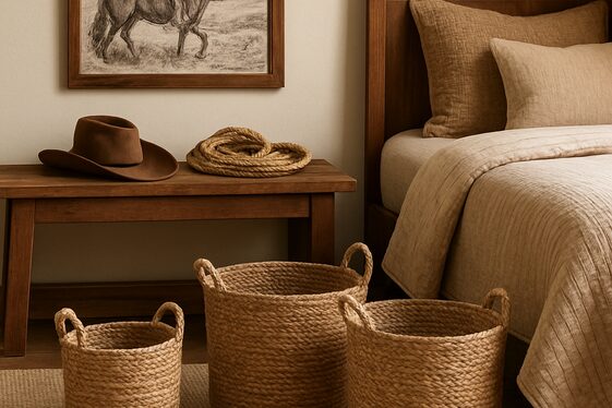 Use Woven Baskets and Rustic Storage Solutions illustration