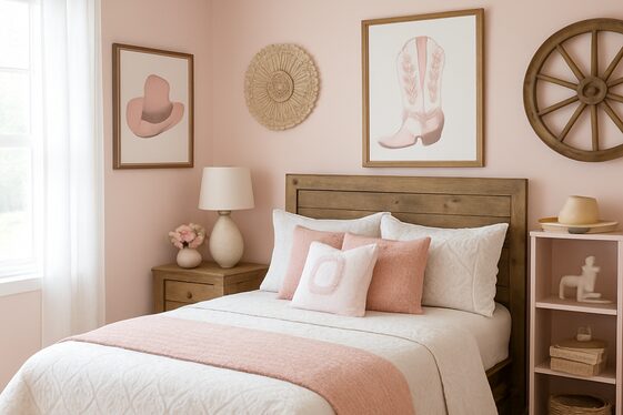 Soft Pastels Meet Rustic Western Details illustration