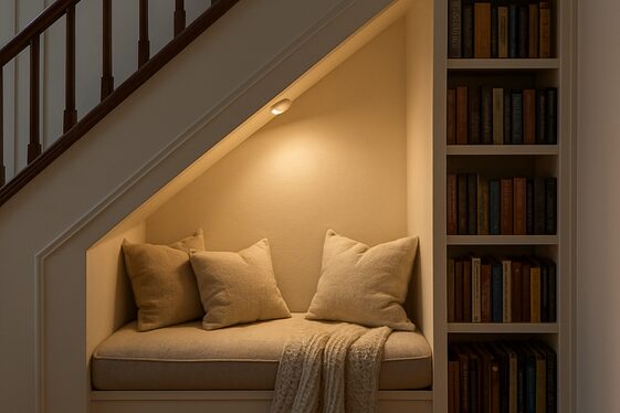 Under the Staircase Retreat: Hidden Reading Nooks illustration