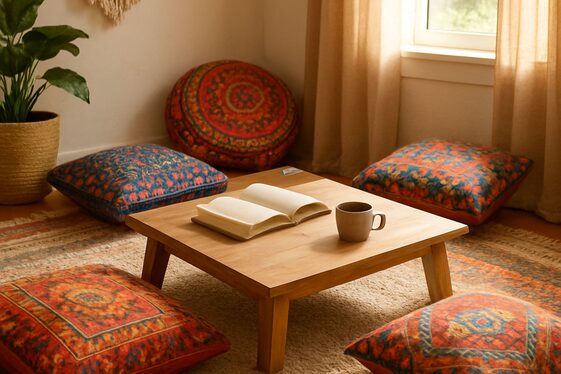 Floor Cushions and Low Tables: Casual Bohemian Chill illustration