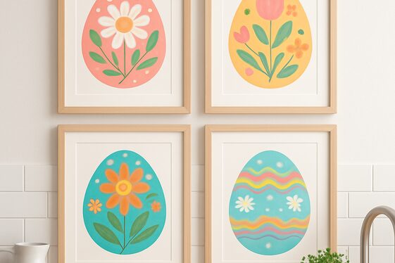 Easter Egg-Inspired Wall Art Prints illustration
