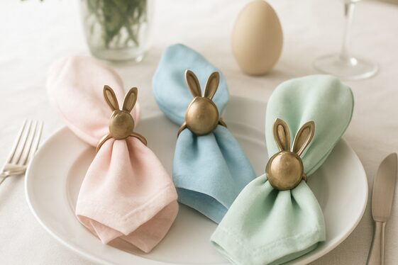 Festive Napkin Rings with Easter Motifs illustration