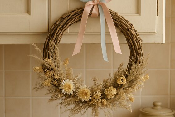 Wreaths Made from Natural Twigs and Flowers illustration