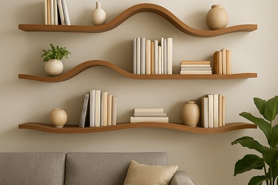 Wave-Shaped Shelving Units for Dynamic Storage illustration