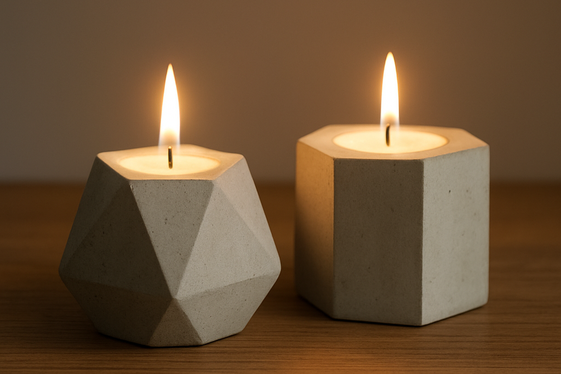 DIY Geometric Concrete Candle Holders illustration