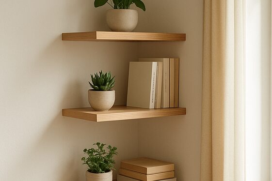 Corner Floating Shelves to Maximize Small Spaces illustration