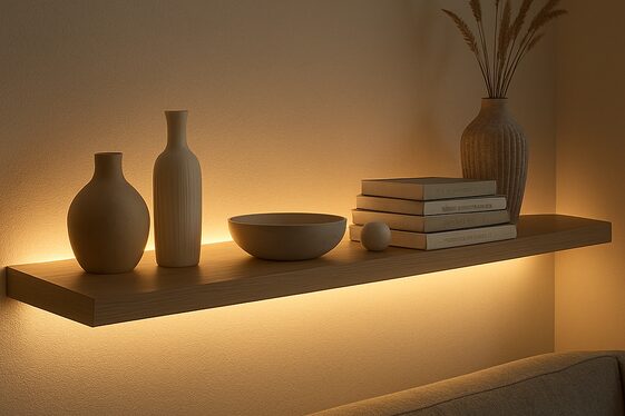 Floating Shelves with Hidden LED Lighting illustration