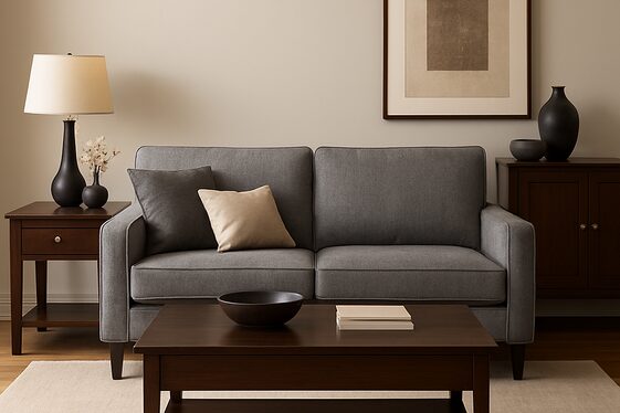 Create Contrast with Dark Wood Furniture illustration