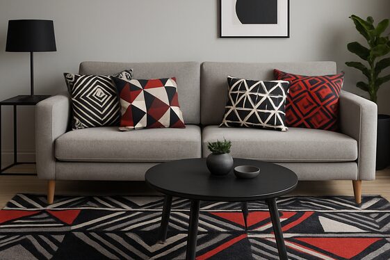 Using Geometric Patterns in Black, Red, and Grey Accents illustration