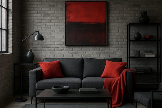 Combining Modern and Industrial Styles with Grey, Black, and Red Palettes illustration