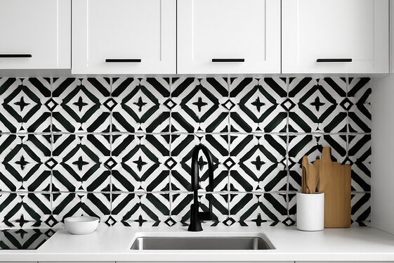 Bold Contrast with Black and White Patterns illustration