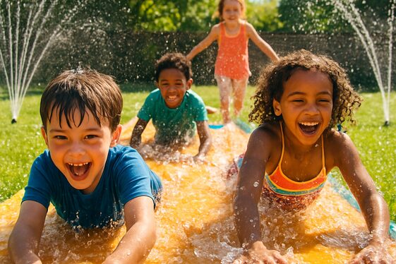 DIY Slip ‘N Slide and Sprinkler Fun illustration