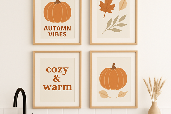 Arrange Autumn-Themed Wall Art illustration