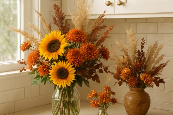 Add Fresh or Dried Floral Arrangements illustration