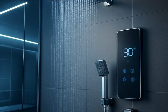 Smart Rain Shower with Digital Temperature Control illustration