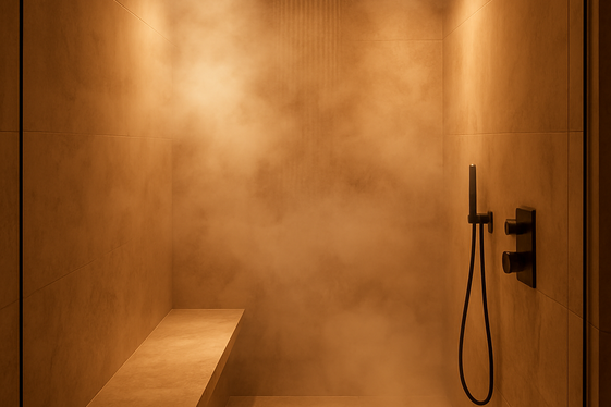 Rain Shower with Steam Feature for Added Luxury illustration