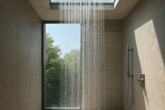 Glass Ceiling Rain Shower for a Unique Aesthetic illustration