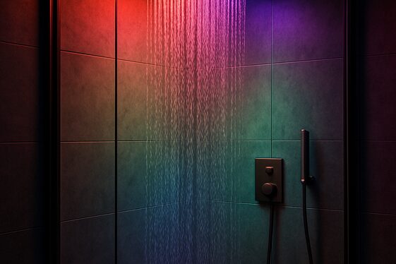 Rain Shower with Built-In LED Lighting Effects illustration