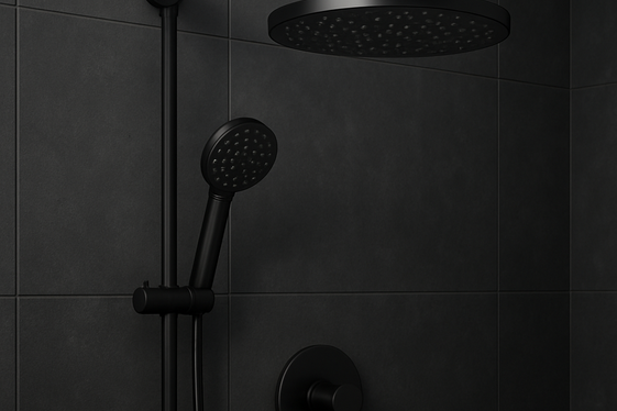 Rain Shower Featuring Matte Black Finish illustration