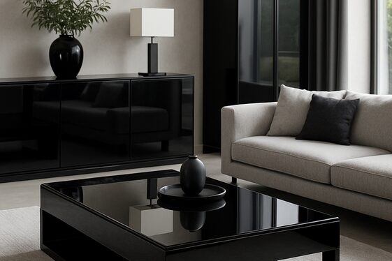 Use Black Glossy Surfaces for Sleek Modernity illustration