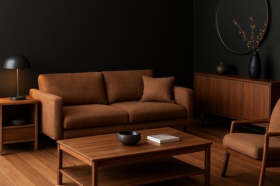 Mix Black with Warm Wood Accents for Balance illustration