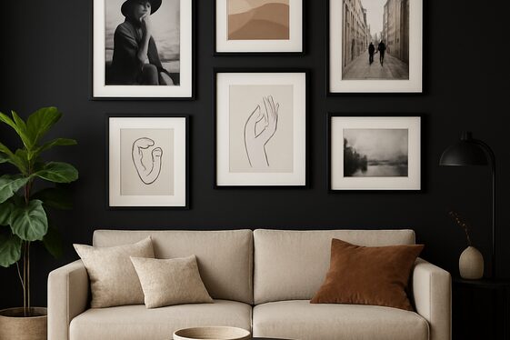 Highlight Artwork with Black Gallery Walls illustration