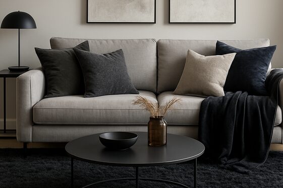 Bold Black Textiles: Rugs, Throws, and Pillows illustration