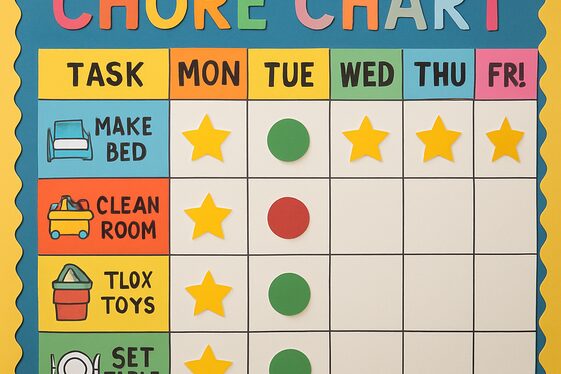 “Help at Home” Chore Chart Board illustration