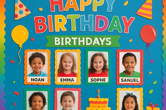 Monthly Birthday Family Celebration Wall illustration