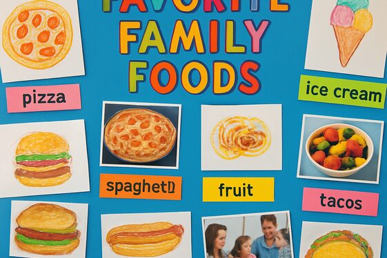 My Family’s Favorite Foods Bulletin Board illustration