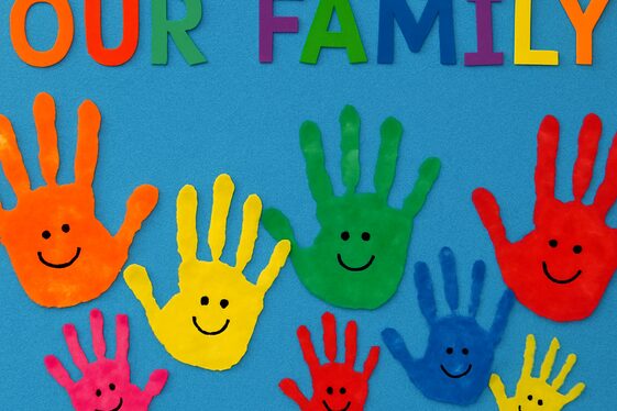 Handprint Family Portrait Wall illustration