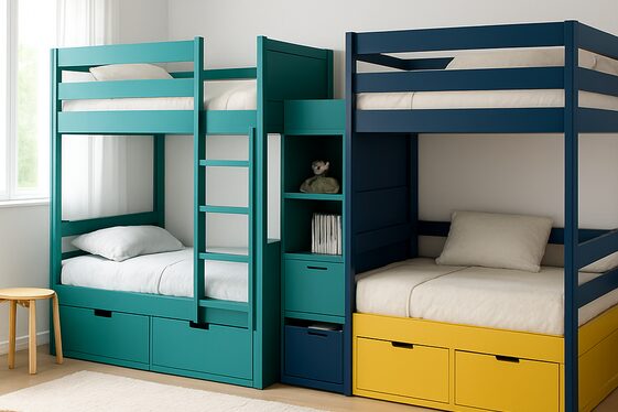 Customizable Quad Bunk Beds with Modular Features illustration